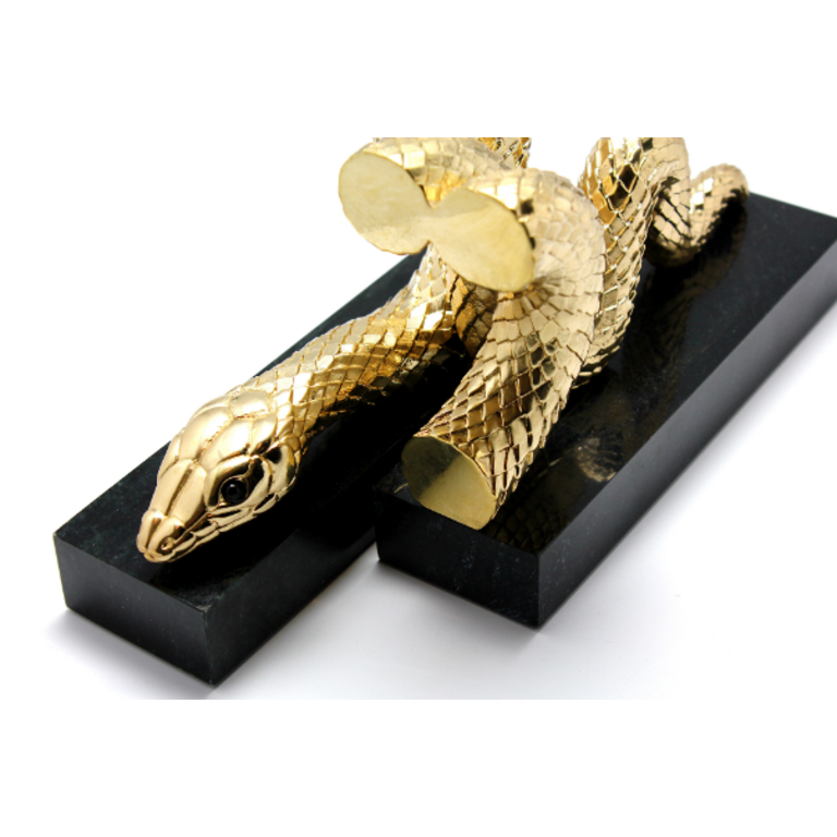 L Objet Snake Gold Bookends 24k Gold Plated Brass On Marble Base cm X 5cm X 15cm Becker Minty L Objet Snake Gold Bookends 24k Gold Plated Brass On Marble Base cm X 5cm X 15cm Becker Minty