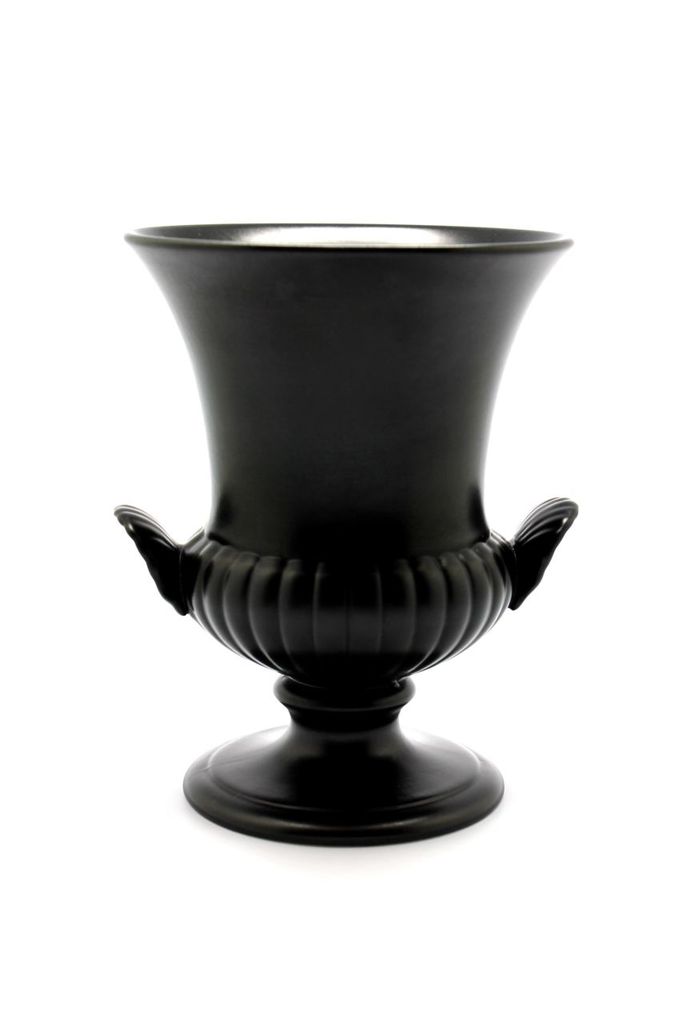 Vintage Wedgwood Urn Vase Ravenstone Matte Black Finish