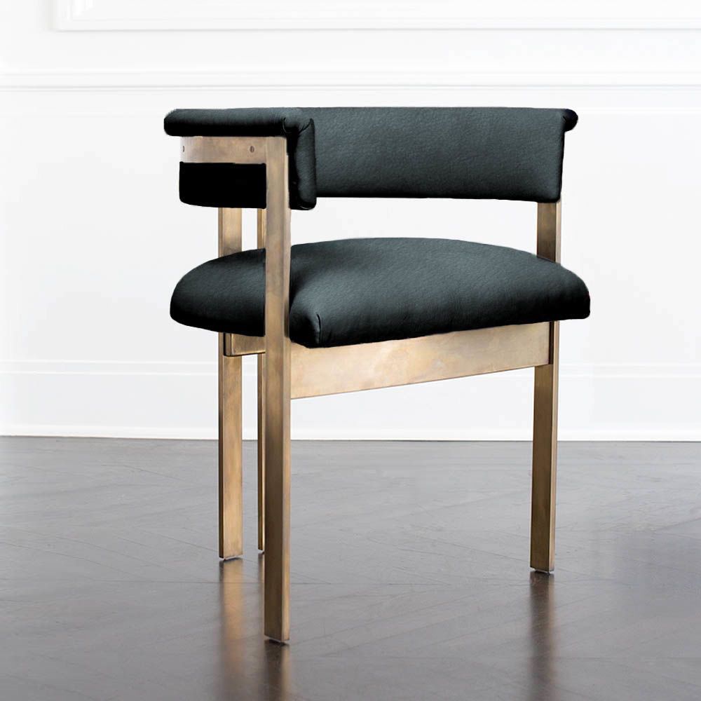 Kelly Wearstler Elliot Chair Burnished Br Lagoon Leather Kelly Wearstler Elliot Chair Burnished Br Lagoon Leather Becker Minty