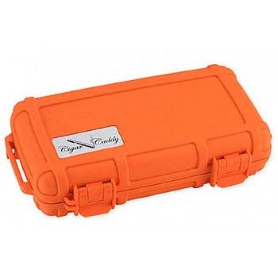 Cigar Caddy 5 Stick Blaze Orange Waterproof Travel Humidor El Cigar Shop