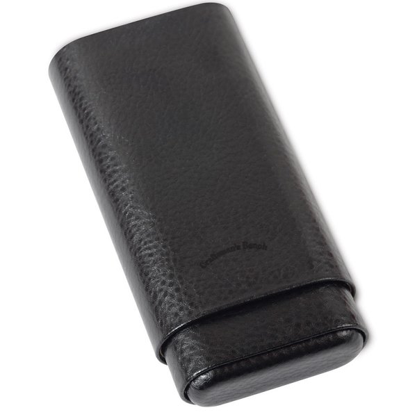 JC Newman/ Fuente Craftsman's Bench Churchill 60 Ring Black Leather Cigar Case