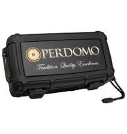 Perdomo Cigar Caddy 15 Stick Black Travel Humidor with Red Perdomo Insignia