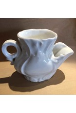 Shaving mug - antique white porcelain with gold trim