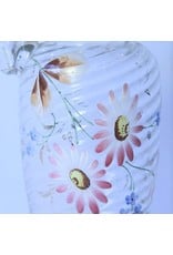 Decanter - glass, hand blow, hand painted flowers