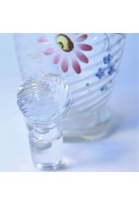 Decanter - glass, hand blow, hand painted flowers