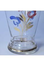 Decanter - blown glass, hollow stopper, hand painted flowers