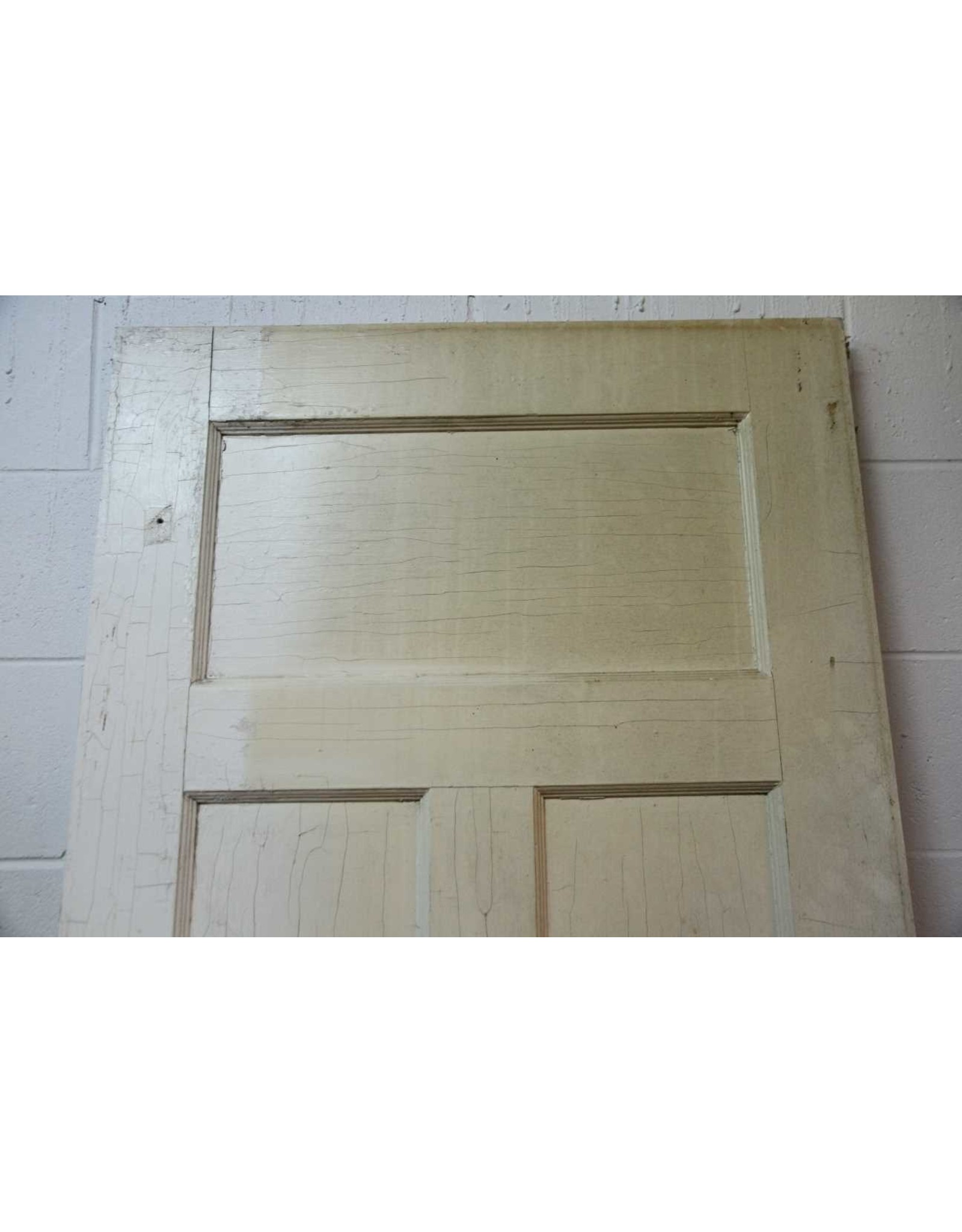 Vintage three panel interior solid wood door with doorknob - The Argosy