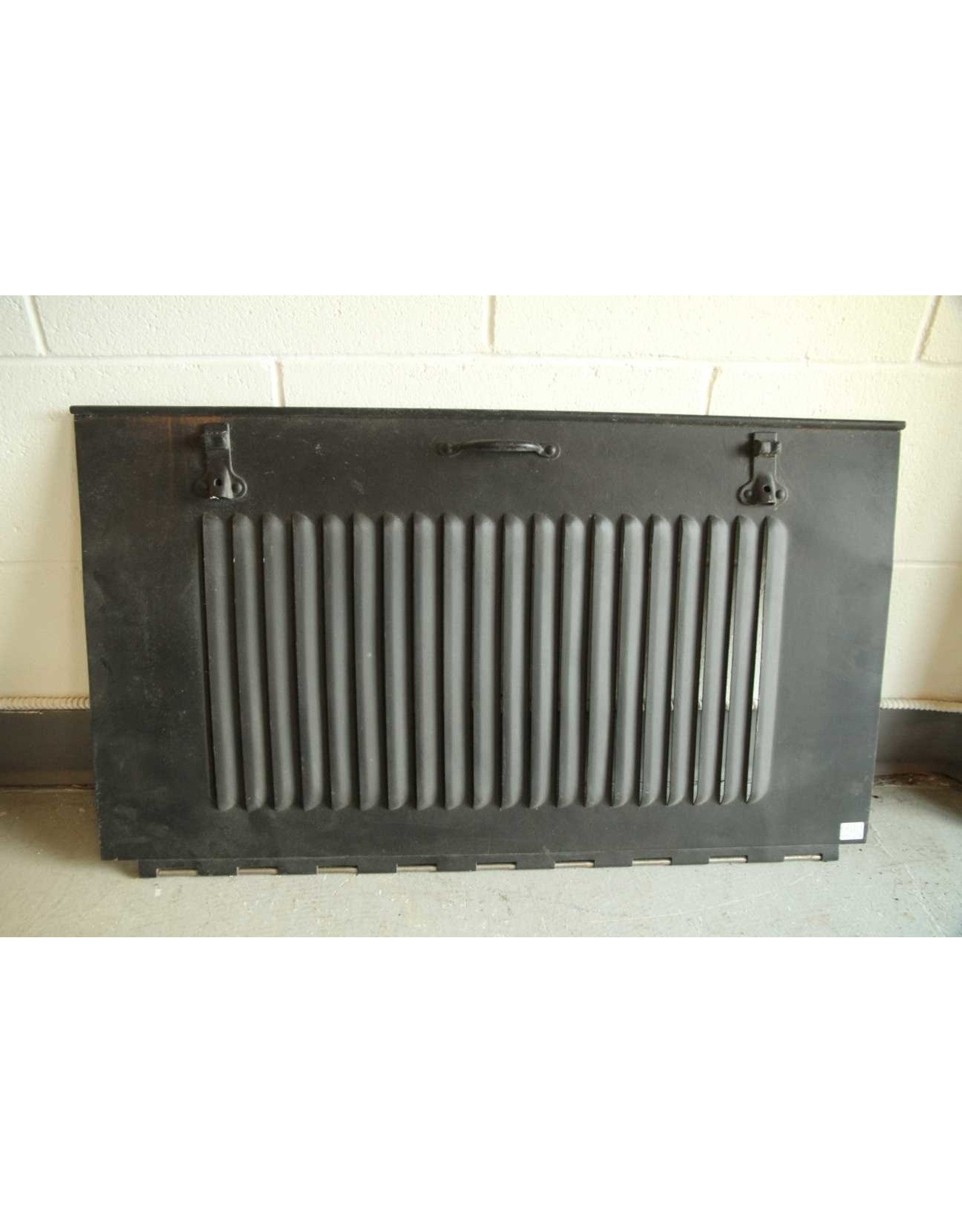 Fords side panel - 1930's original, sprayed black, pressed steel, louvered