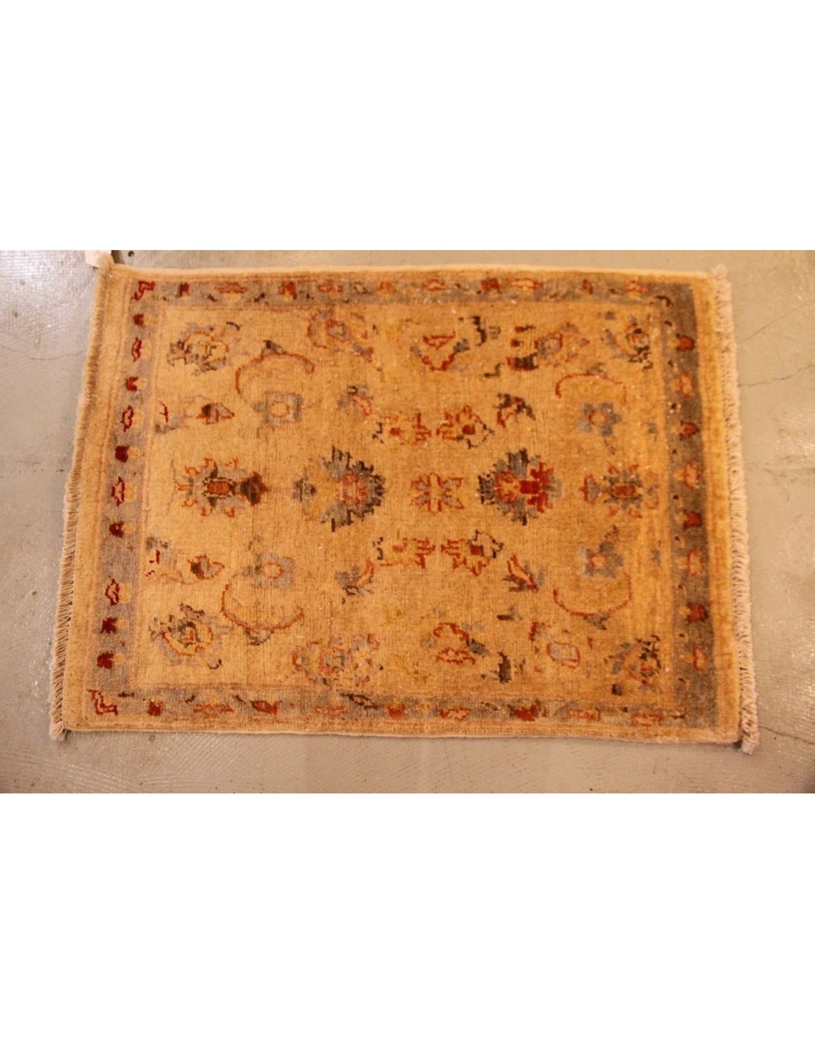 Carpet - 2'2" x 3', wool, Persian, light blue and beige