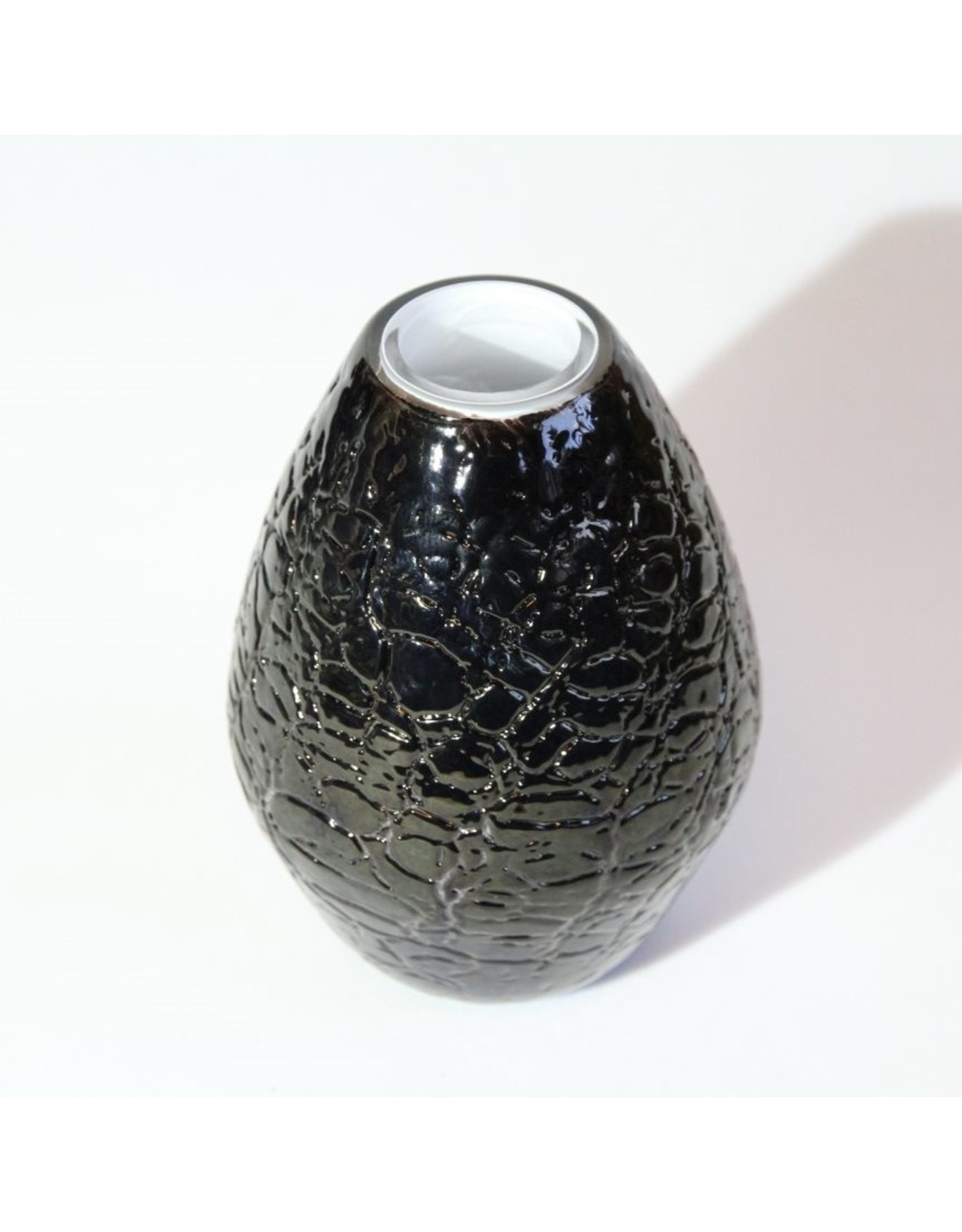 Vase - art glass handblown crackle effect