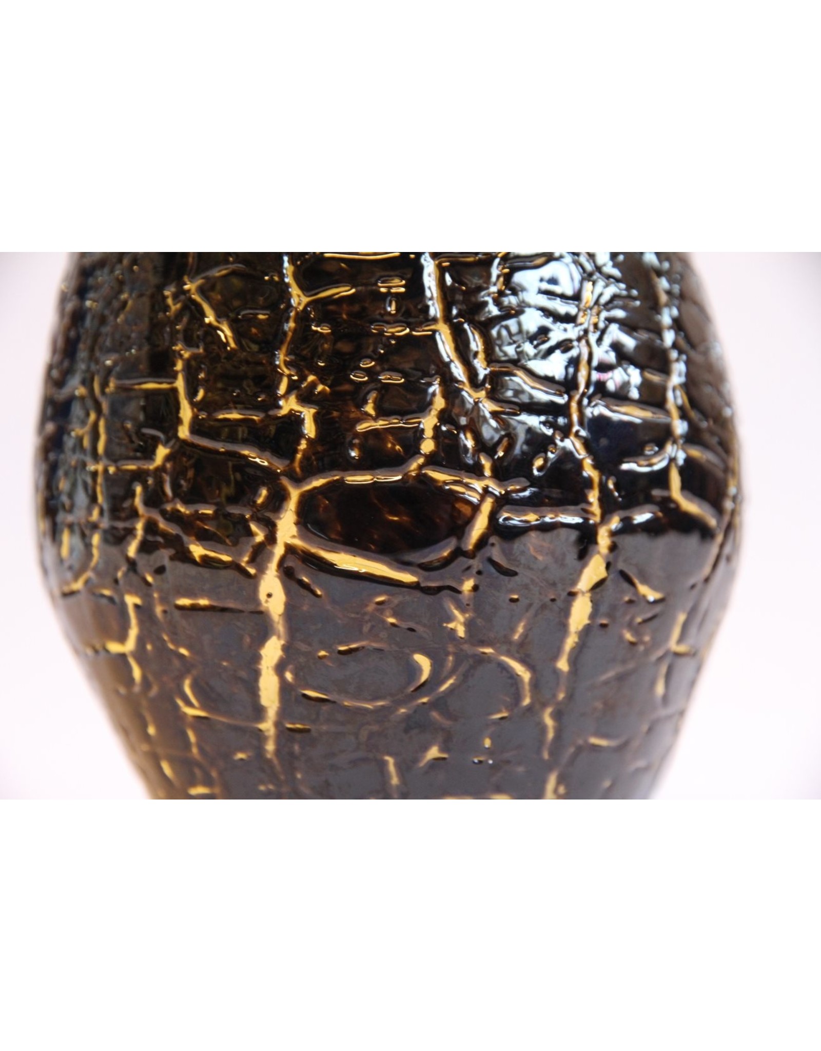 Vase - art glass handblown crackle effect