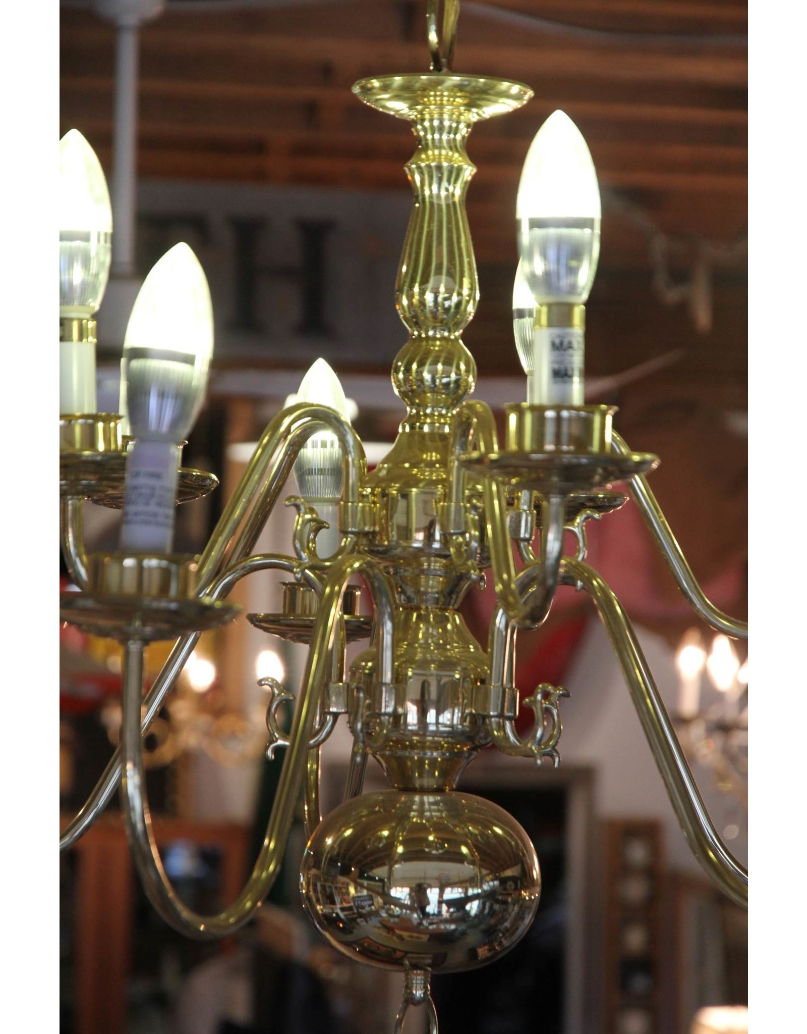 Chandelier - brass Georgian candlestyle