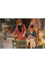 Framed limited edition print - women at cafe, flowers, 116/450