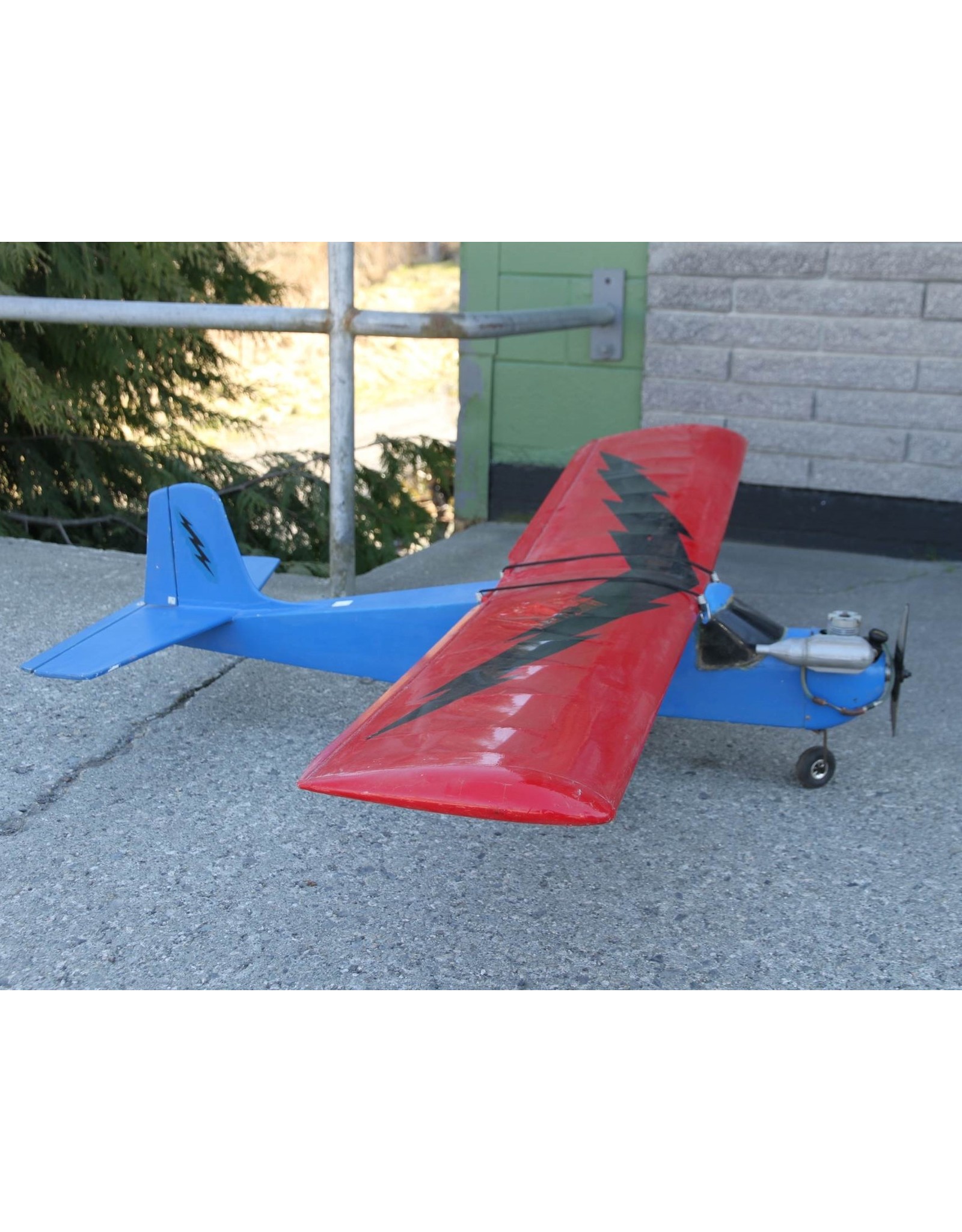 Plane - radio controlled, no controller, red and blue
