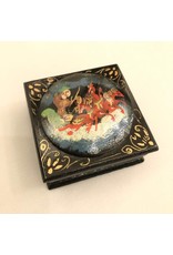 Trinket box - Russian lacquered, horses