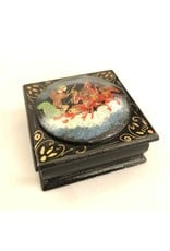 Trinket box - Russian lacquered, horses