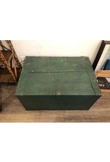 Trunk - wooden, painted green, large