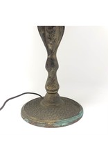 Table lamp - antique slag glass brass base and shade