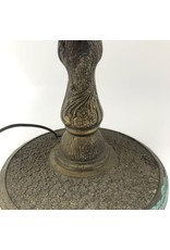 Table lamp - antique slag glass brass base and shade