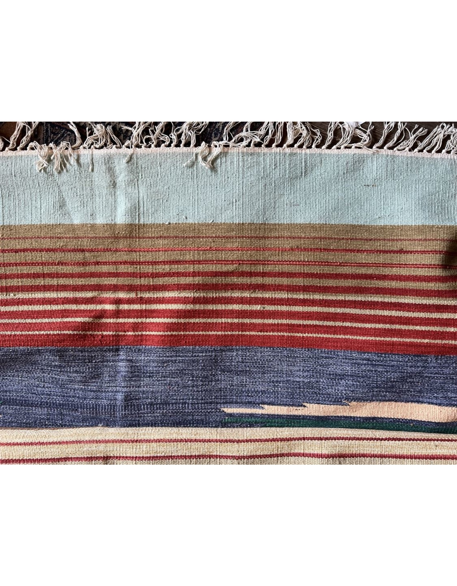 Carpet - flat weave rug, bright colours 6'6" x 3'11"