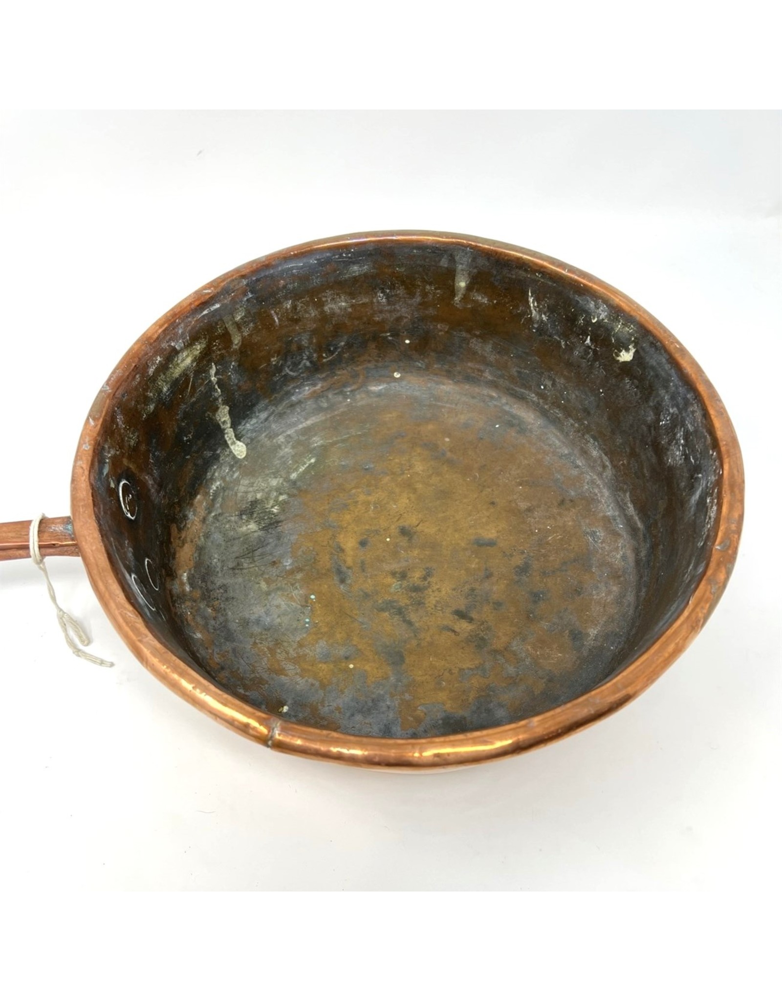 Copper pan with hollow handle