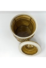 Cookie jar - 1950's Enesco Japanese pottery, nautical theme, brown glaze