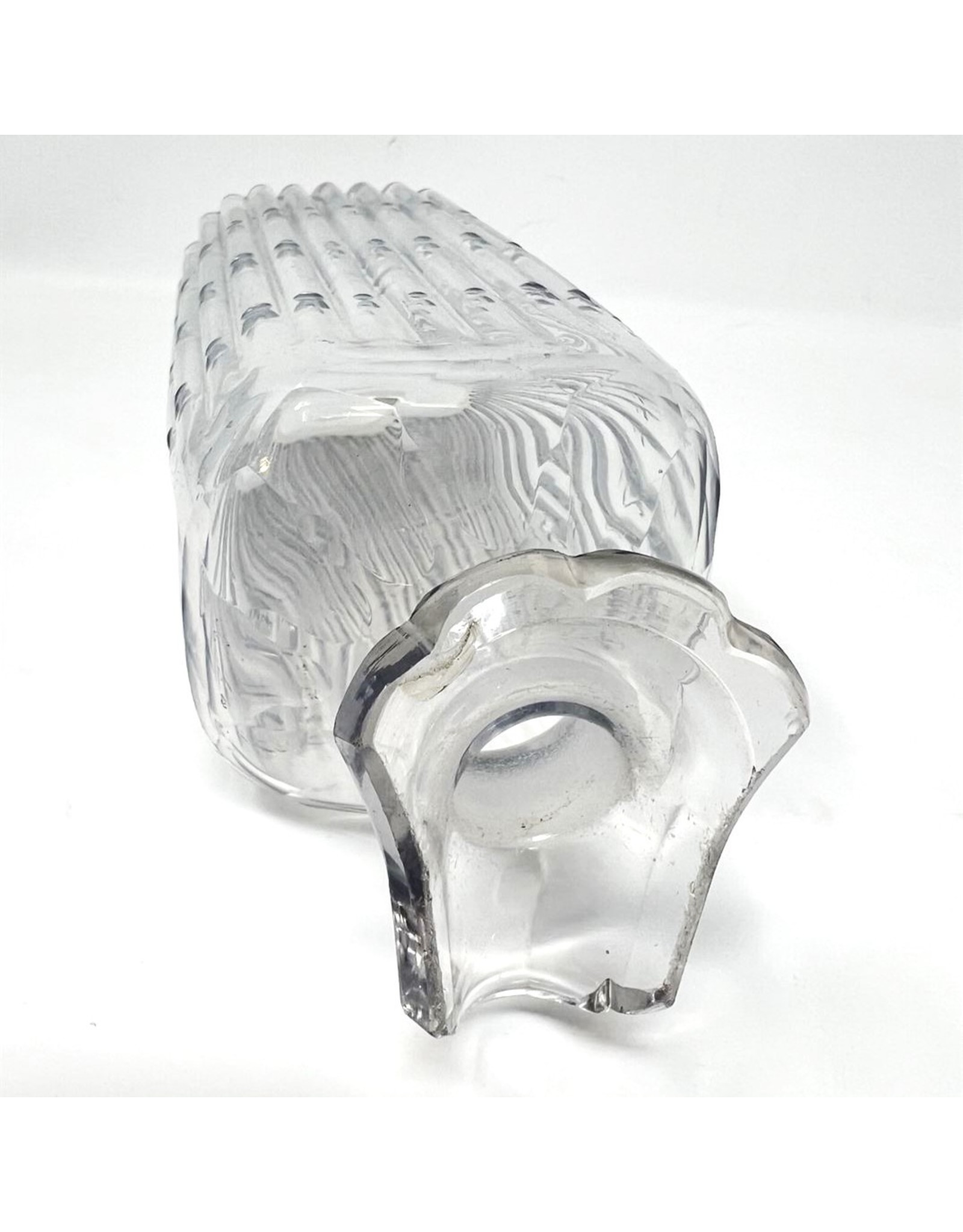Decanter - antique hand cut crystal, small, with stopper