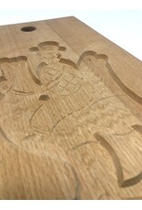 Dutch cookie mould - oak, man riding a chicken