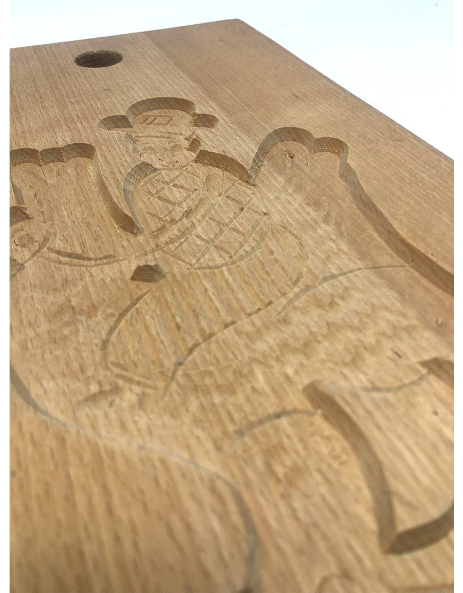 Dutch cookie mould - oak, man riding a chicken