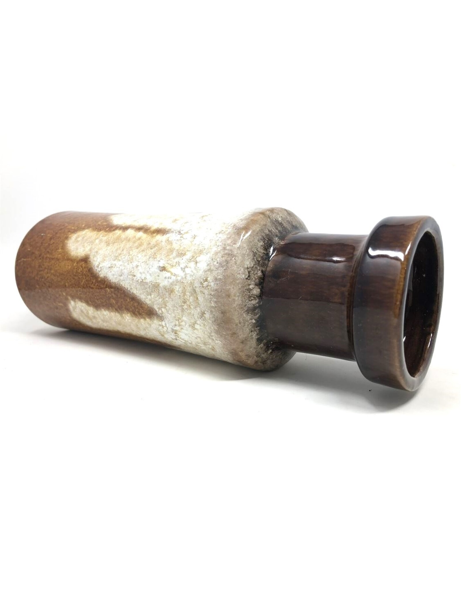 Vase - West German, Scheurich, 205-32, lava drip, brown