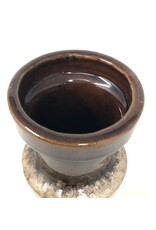 Vase - West German, Scheurich, 205-32, lava drip, brown
