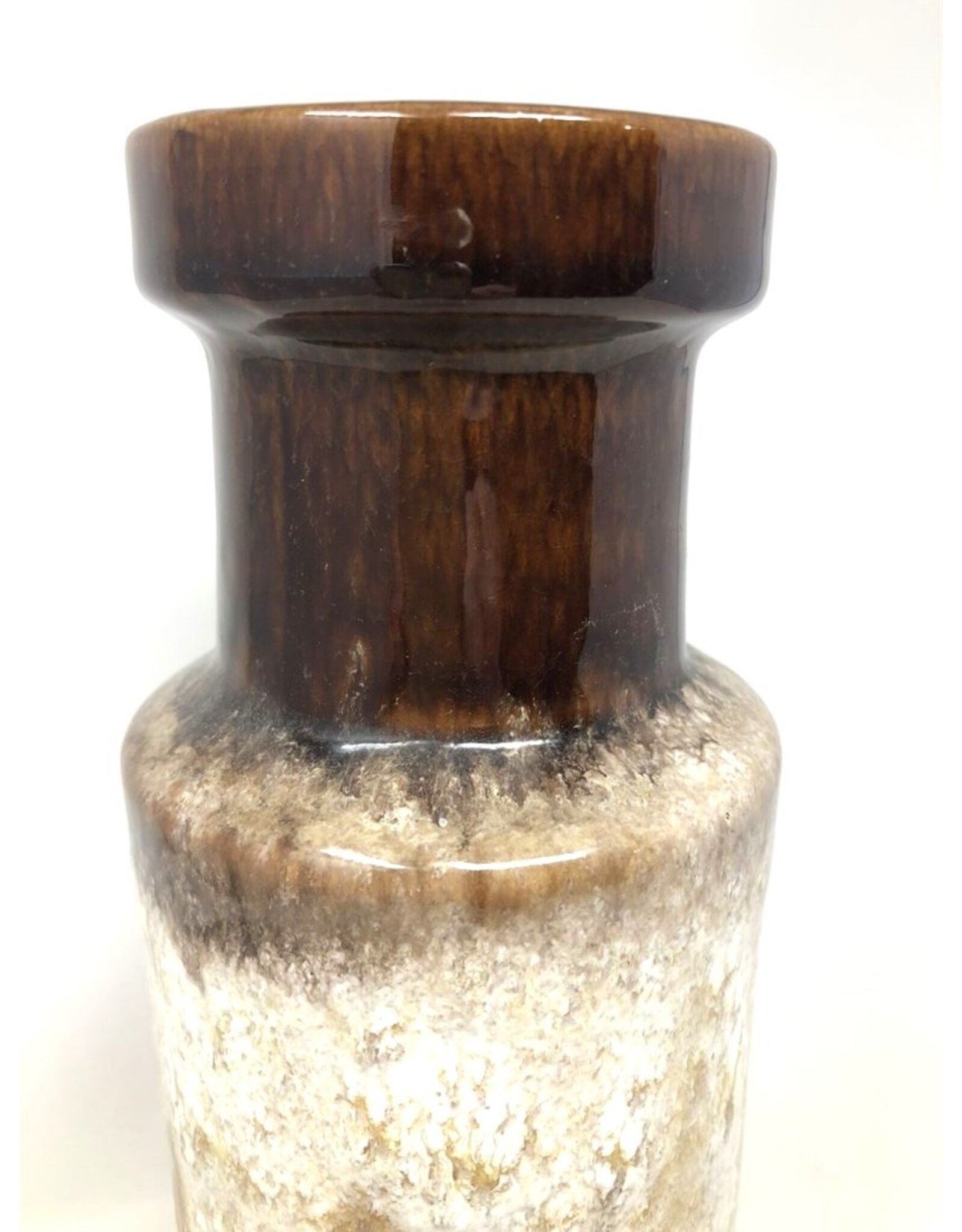 Vase - West German, Scheurich, 205-32, lava drip, brown
