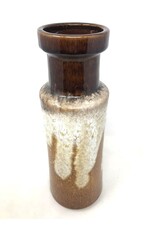 Vase - West German, Scheurich, 205-32, lava drip, brown