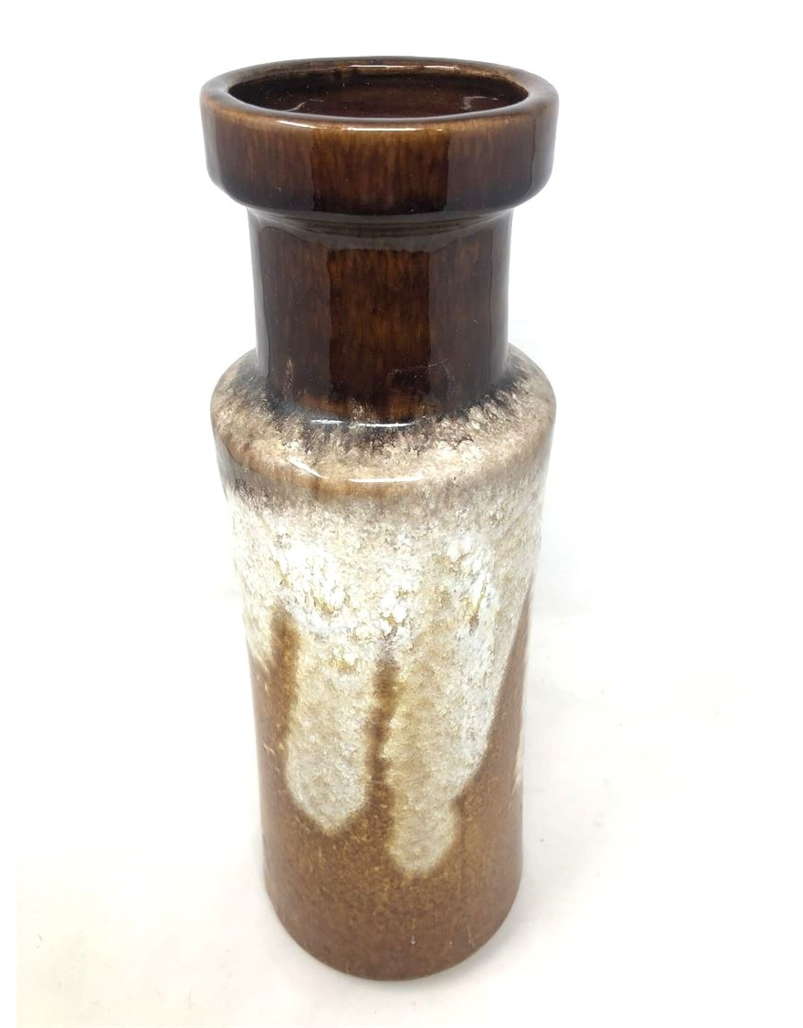 Vase - West German, Scheurich, 205-32, lava drip, brown
