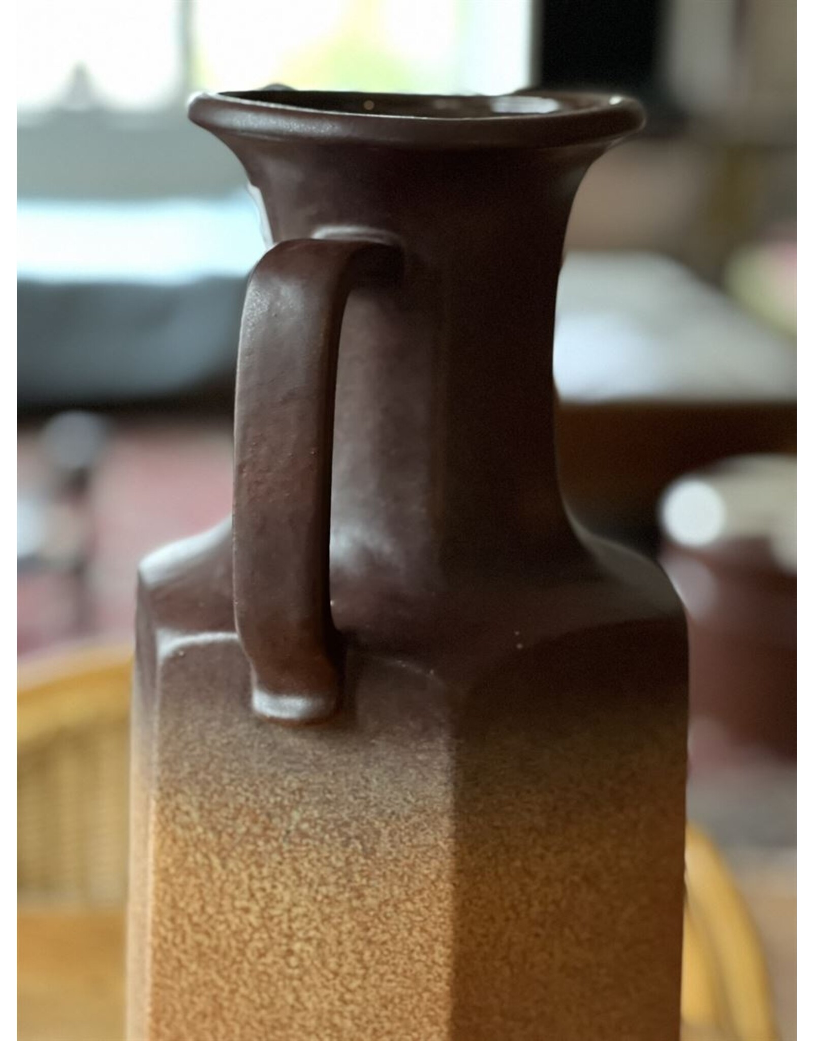 Vase - tall West German Scheurich vase brown fade