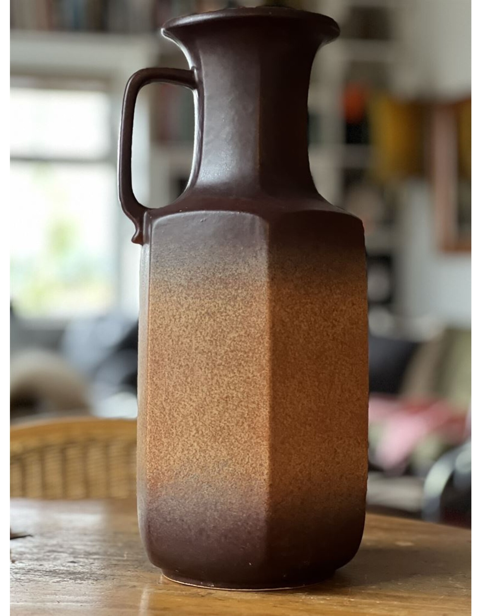 Vase - tall West German Scheurich vase brown fade