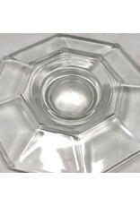 Egg cup plates - set of 4, clear glass, Arcoroc