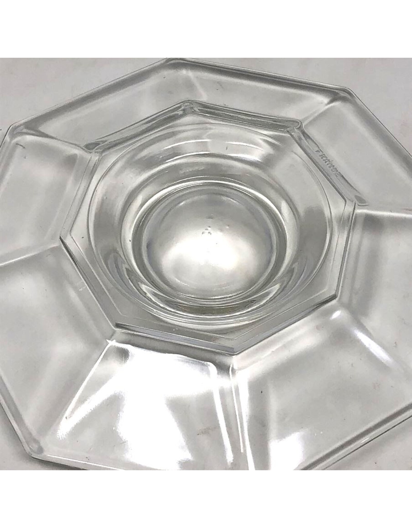 Egg cup plates - set of 4, clear glass, Arcoroc