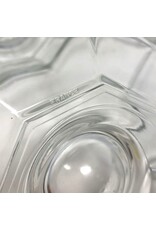 Egg cup plates - set of 4, clear glass, Arcoroc
