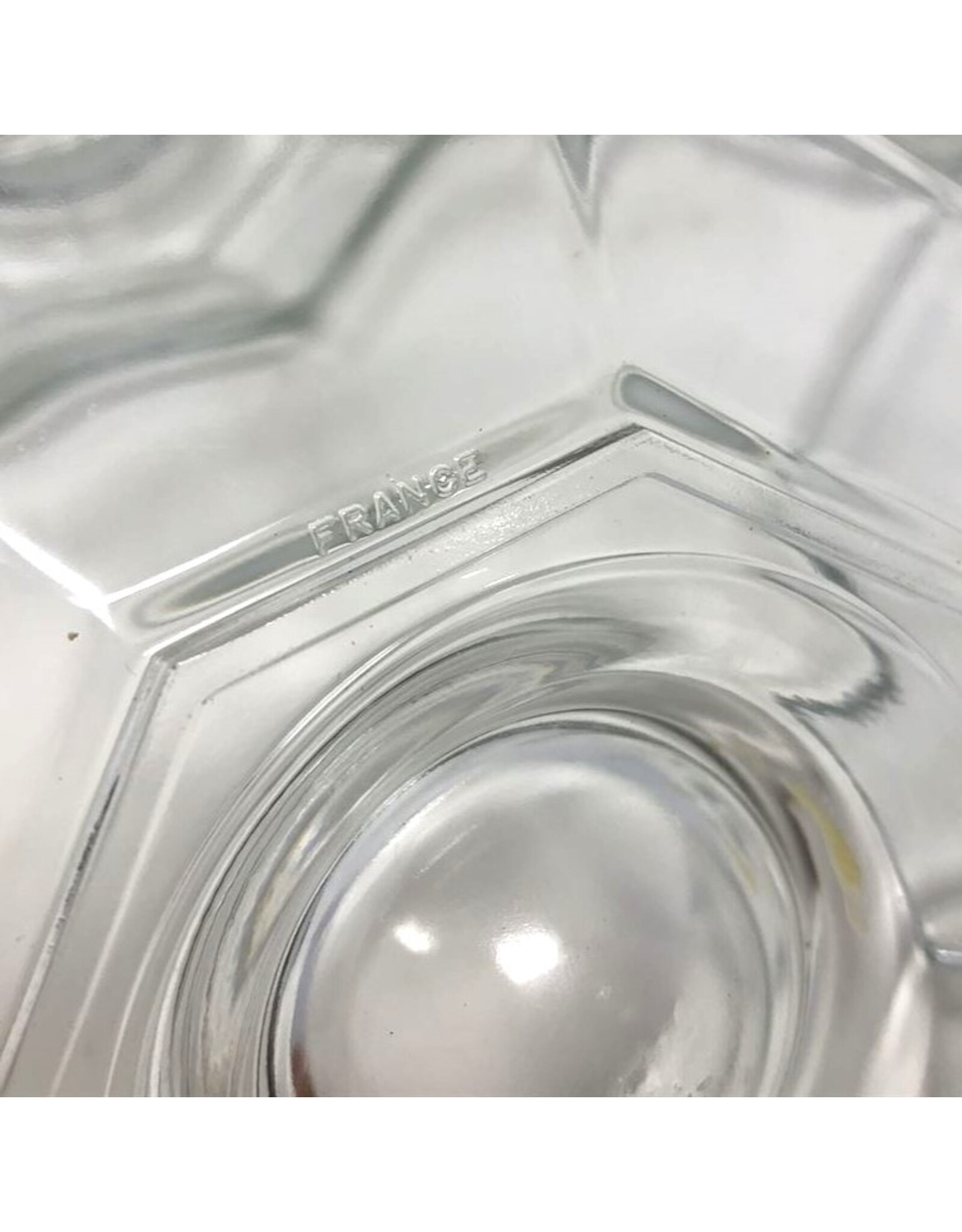 Egg cup plates - set of 4, clear glass, Arcoroc