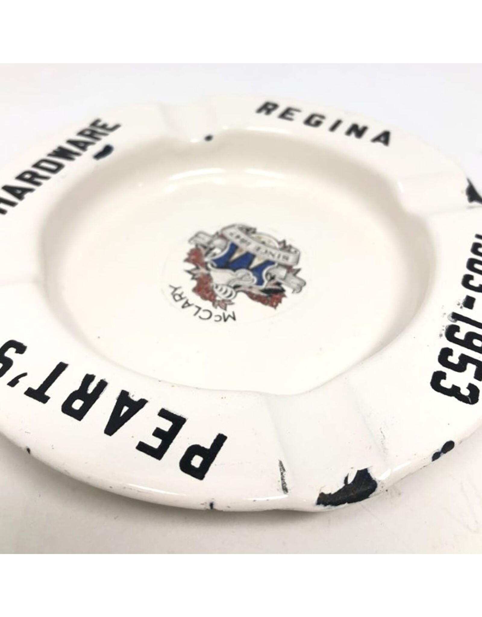 Ashtray - 1903-1953 enamel Pearts Hardware Regina McLary Stoves