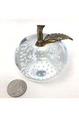 Paperweight - glass apple, suspended bubbles