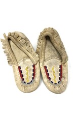 Moccasins - child's leather moccasins with simple beading