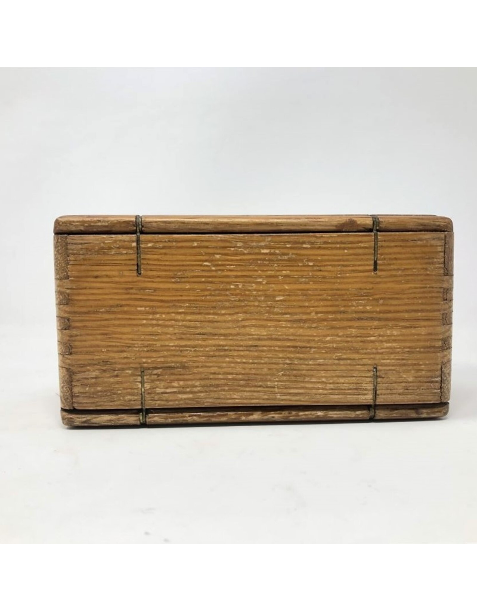 Singer box - folding wooden box with sewing machine parts