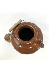 Crock - jug, brown glaze, spout, corks