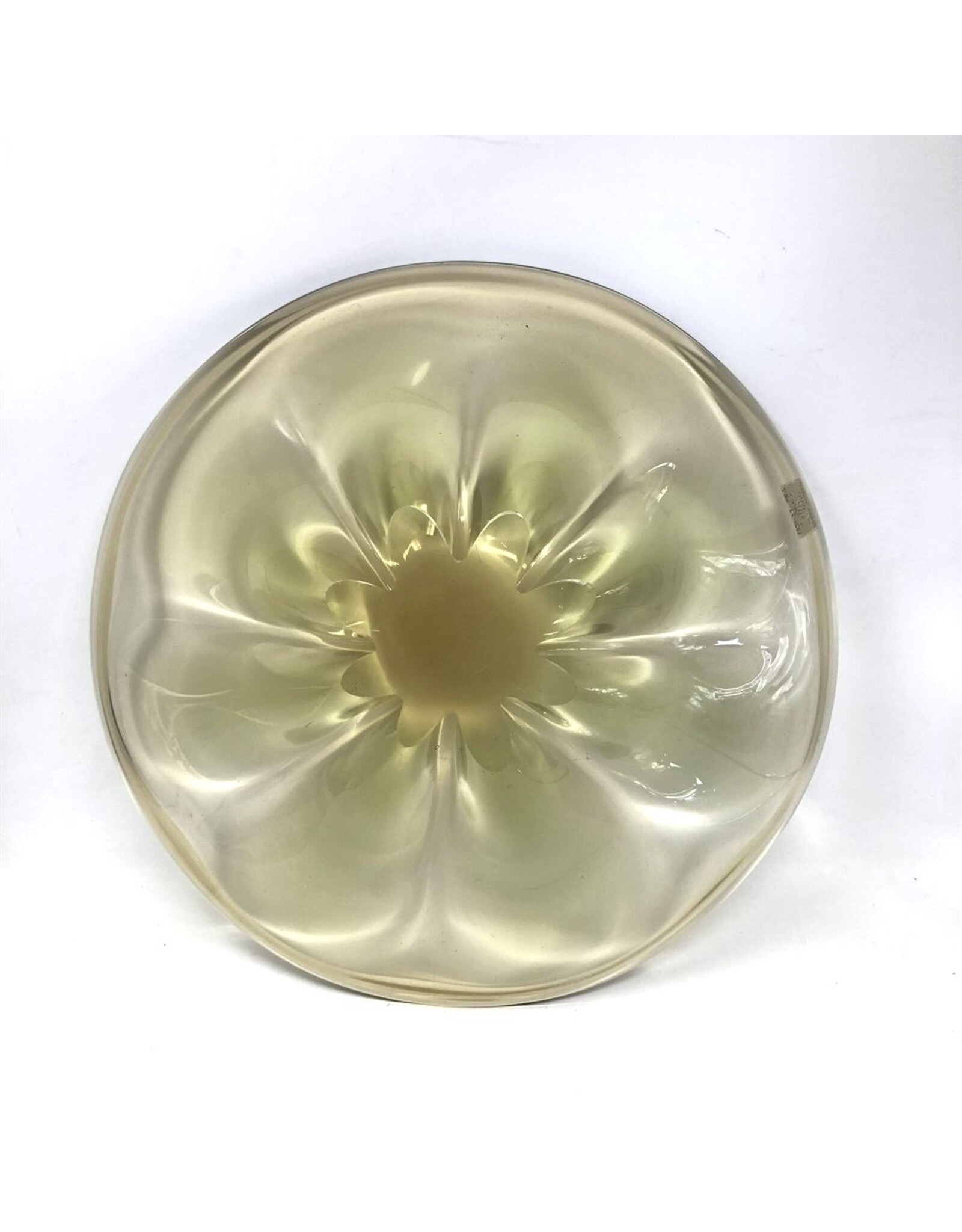 Vintage uranium art glass bowl