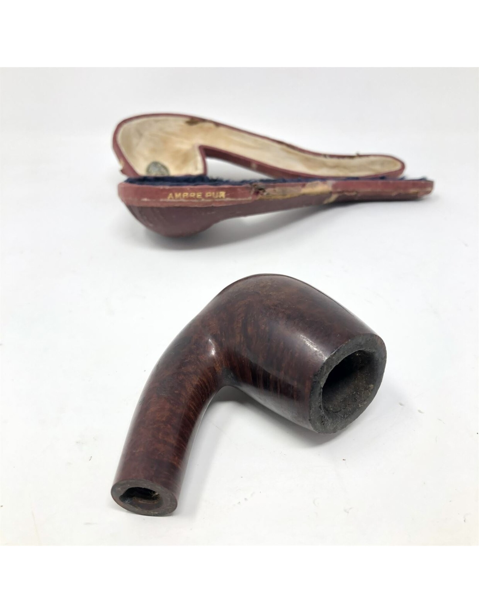 Pipe - vintage, in case, stem bit missing
