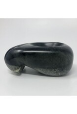 Carved stone paw bowl signed Fred Sampson 96