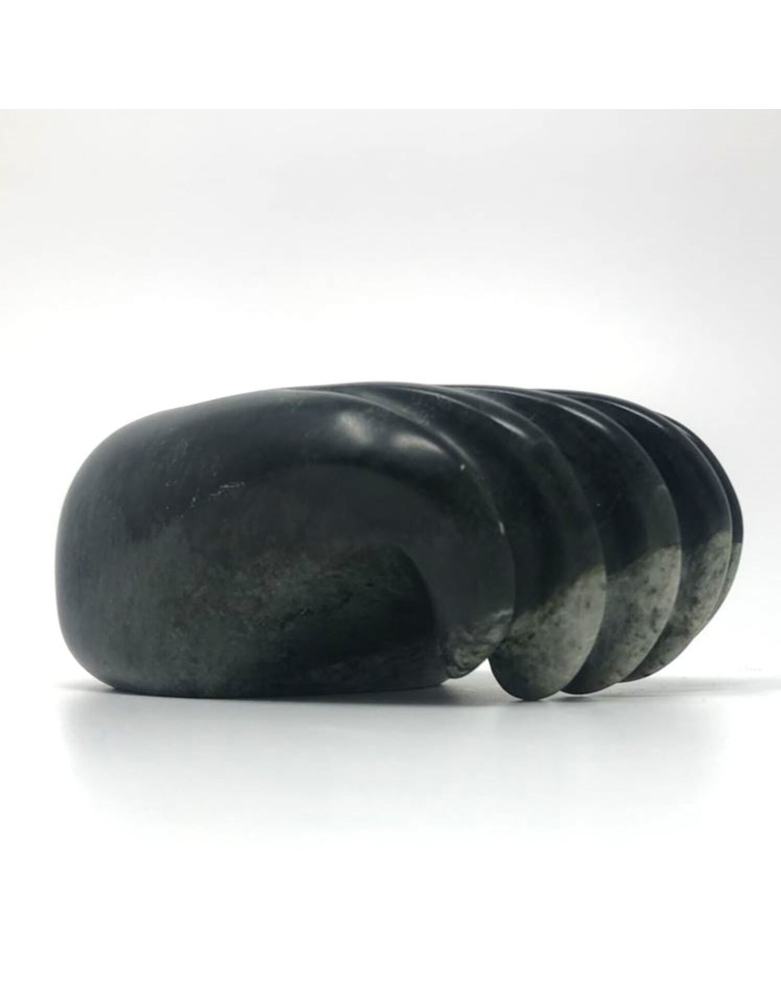 Carved stone paw bowl signed Fred Sampson 96