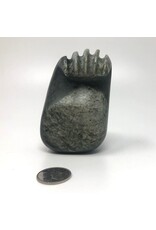 Carved stone paw bowl signed Fred Sampson 96